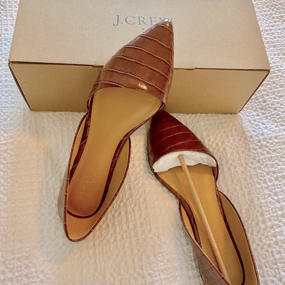 J Crew Crocodile-Embossed Flats